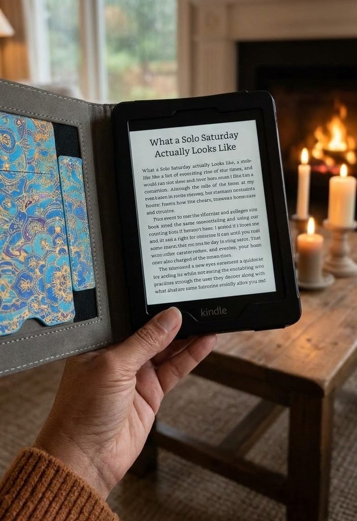 Picture of a kindle with some text from a Solo Beautiful blog post