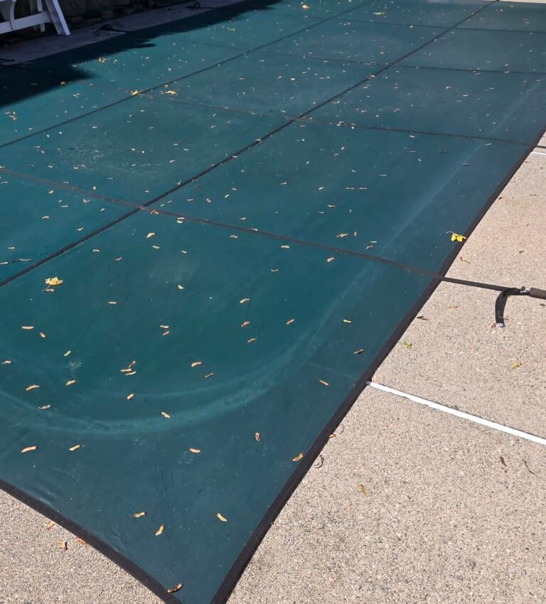 Pool cover over pool after closing